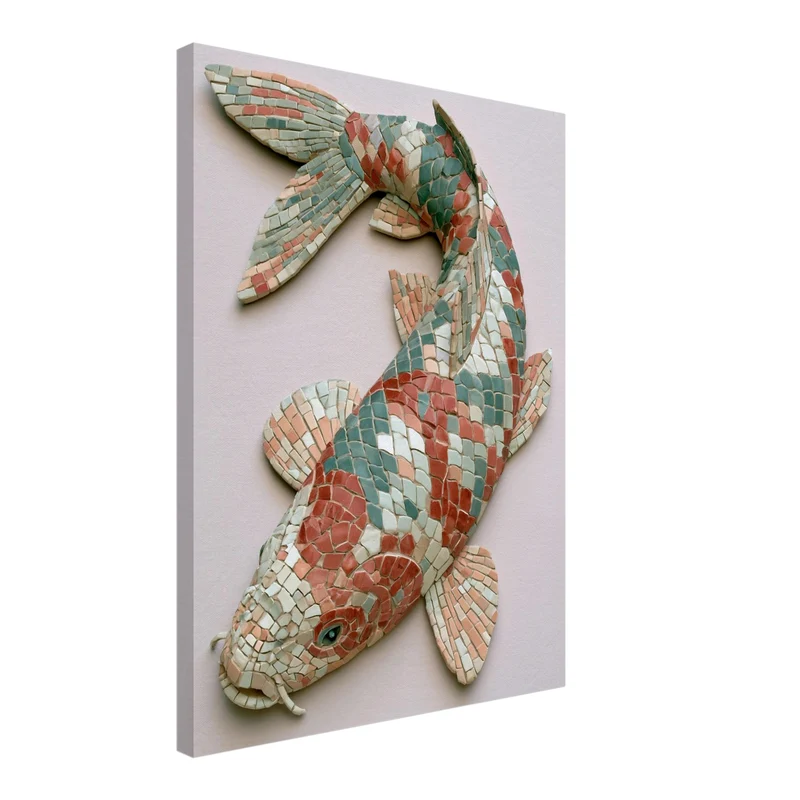 Koi Fisch Mosaik Leinwand