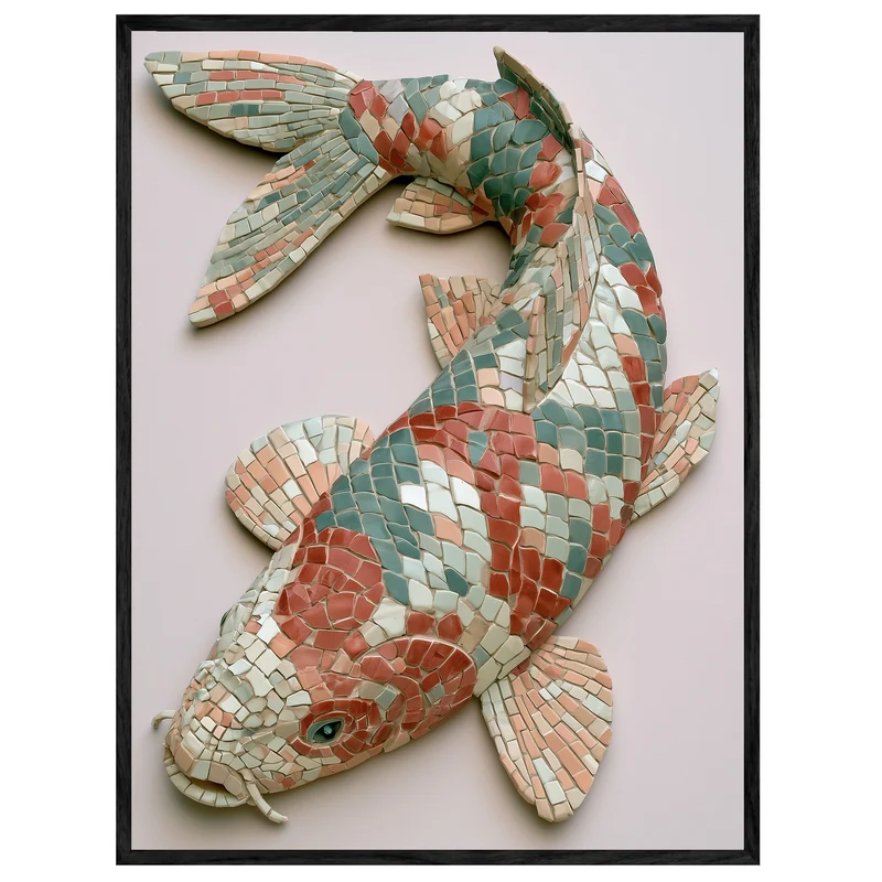 Koi Fisch Mosaik Leinwand