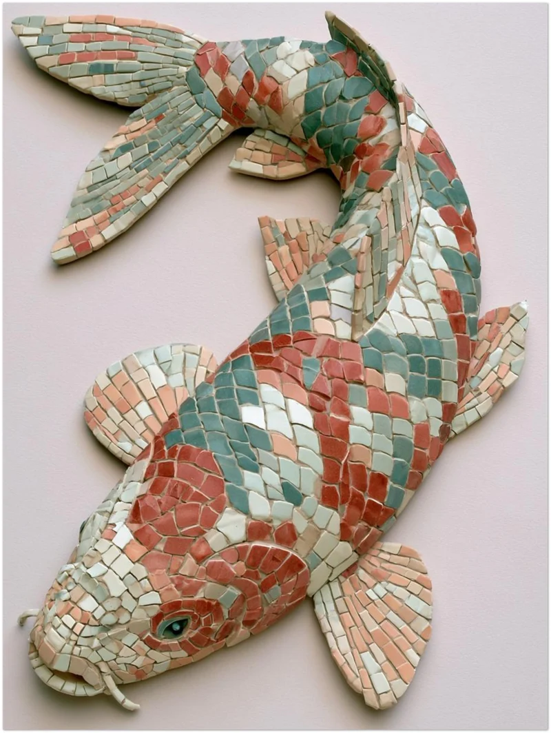 Koi Fisch Mosaik Poster