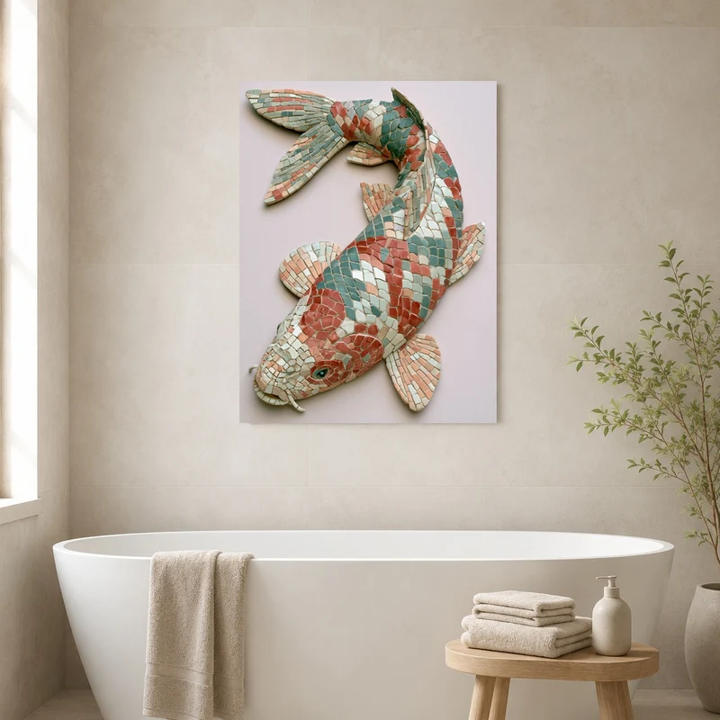 Koi Fisch Mosaik Poster