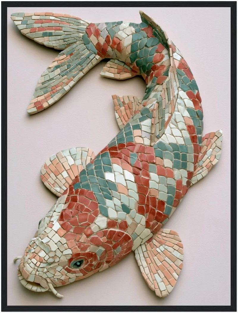 Koi Fisch Mosaik Poster