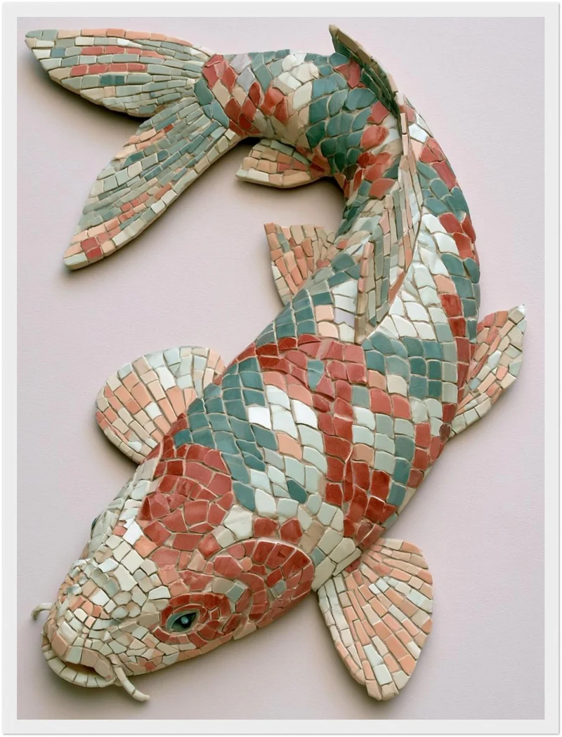 Koi Fisch Mosaik Poster