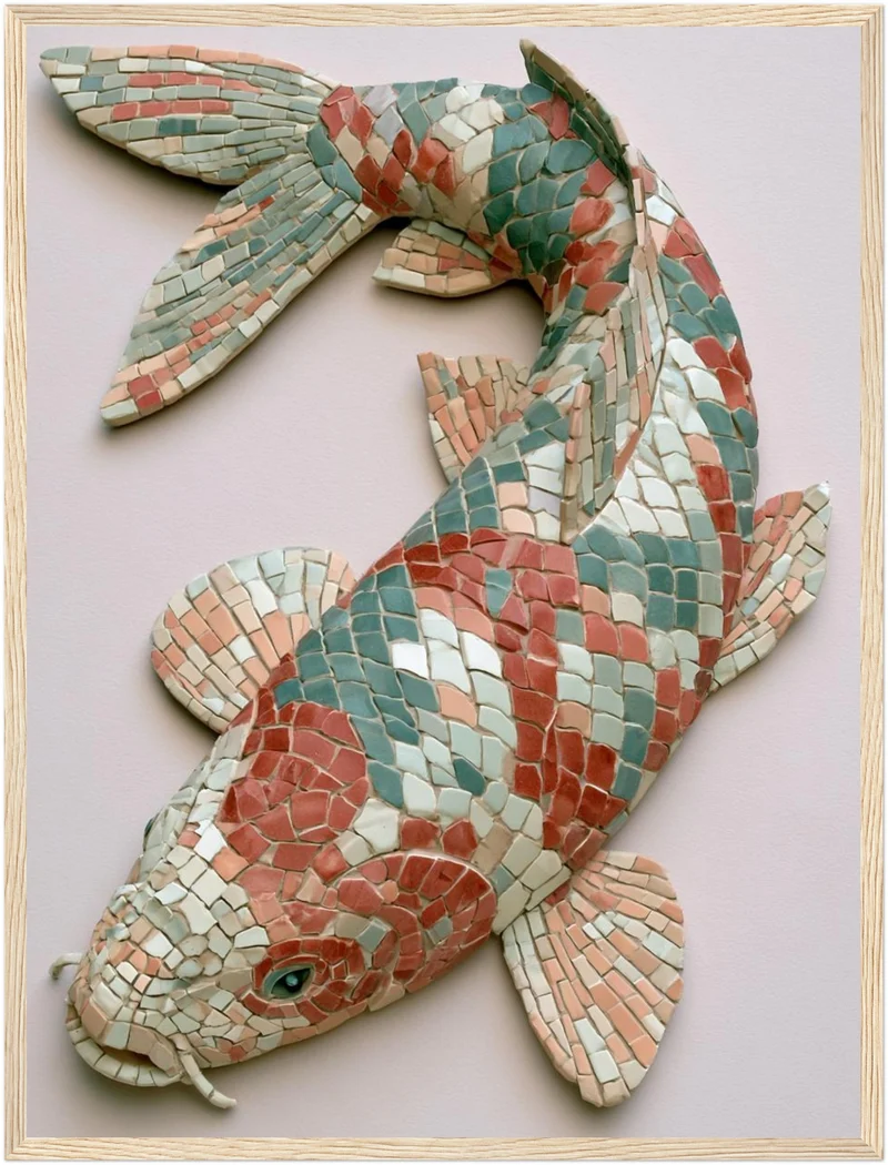 Koi Fisch Mosaik Poster