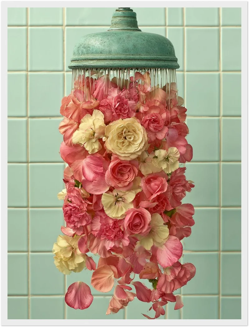 Duschkopf mit Rosen Poster