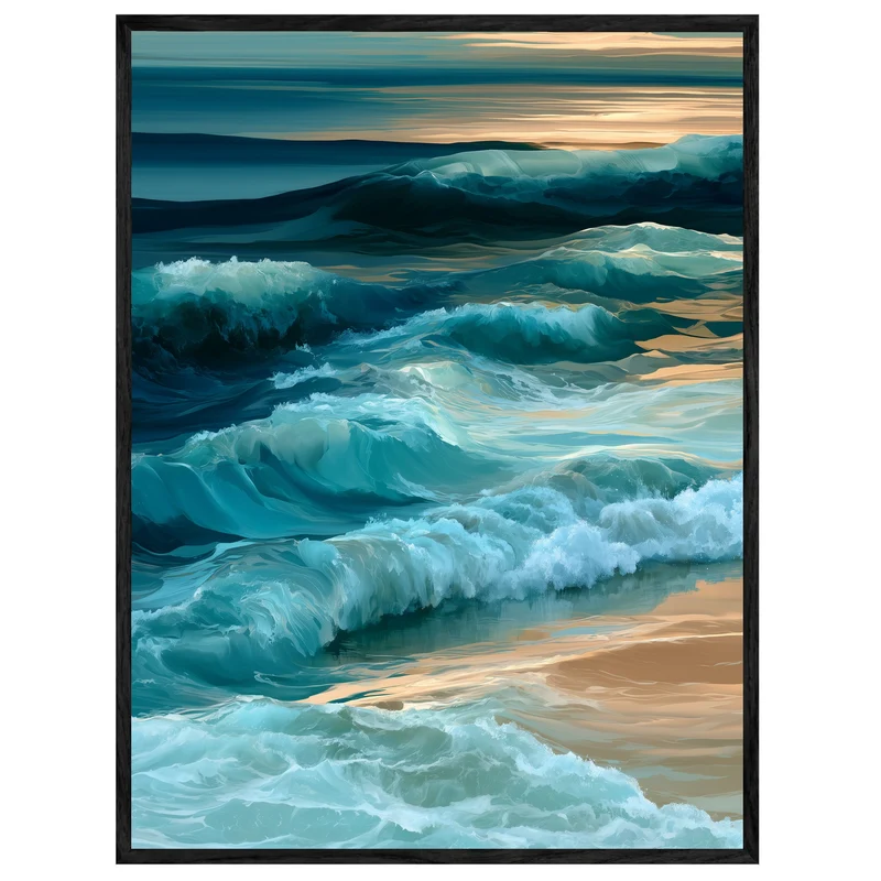 Meereswellen am Sandstrand Leinwand