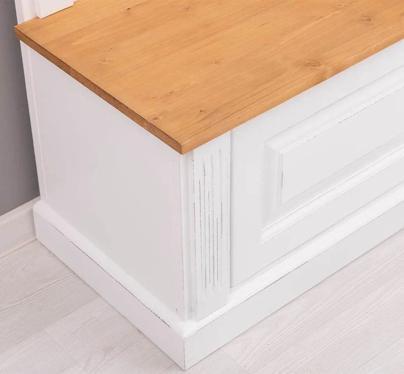 Garderobe aus Massivholz mit 6 Haken und 2 Staufächern - Holzkontrast