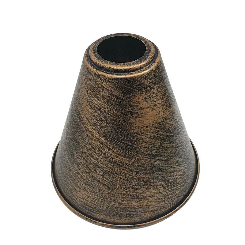 Gebürstete Kupferkegelform Metalllampenschirme Easy Fit Pendelleuchtenschirm~1236