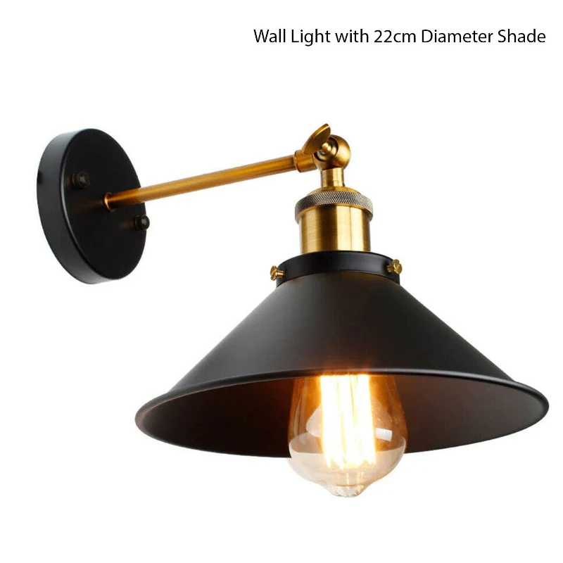 Vintage Wandleuchte Innen schwarz Industrial Wandlampe~3263