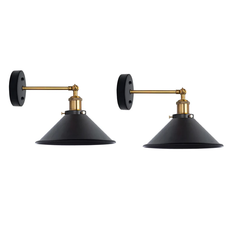 Vintage Wandleuchte Innen schwarz Industrial Wandlampe~3263