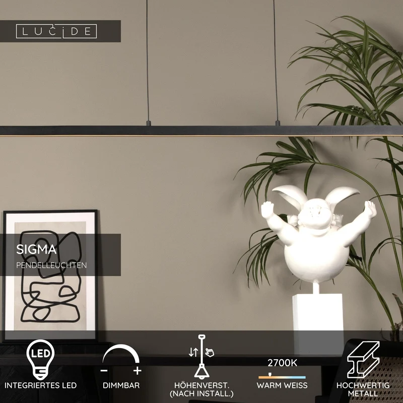 LED-Pendelleuchte Sigma dimmbar Warmweiß 147,7cm