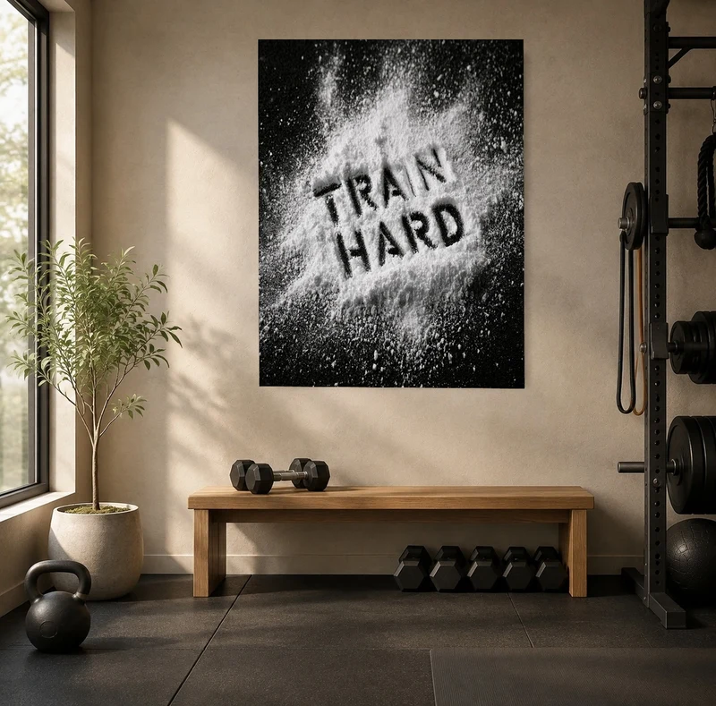 Train Hard Pulver-Schrift Leinwand