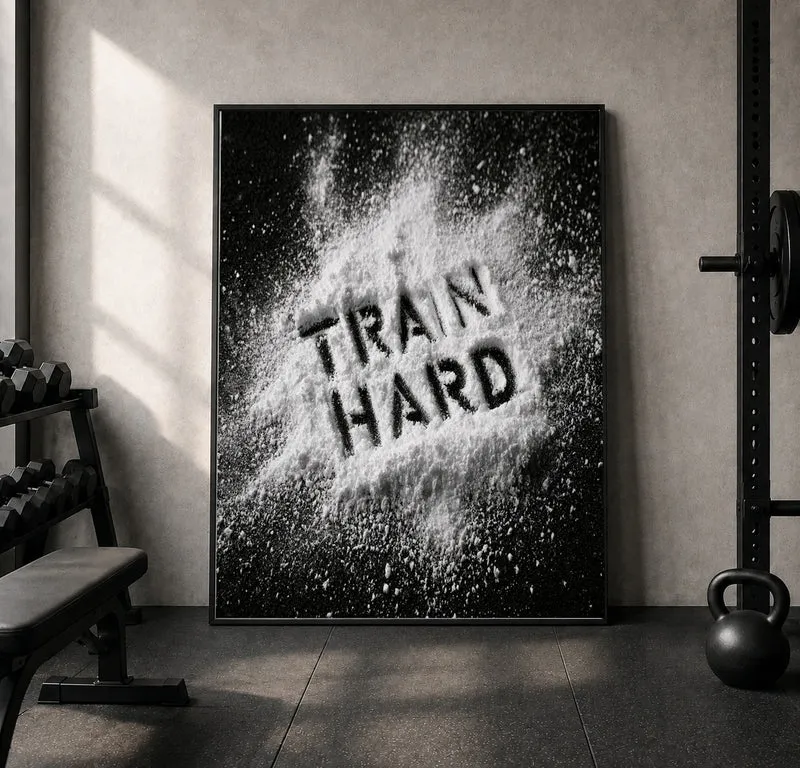 Train Hard Pulver-Schrift Leinwand