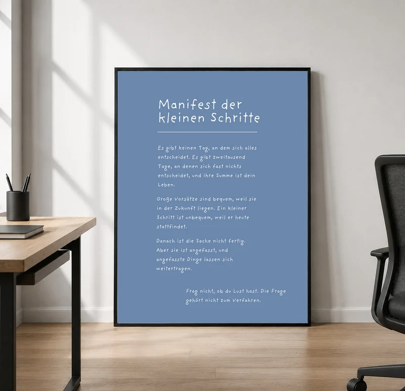 Manifest der kleinen Schritte Leinwand