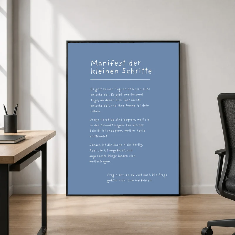 Manifest der kleinen Schritte Poster