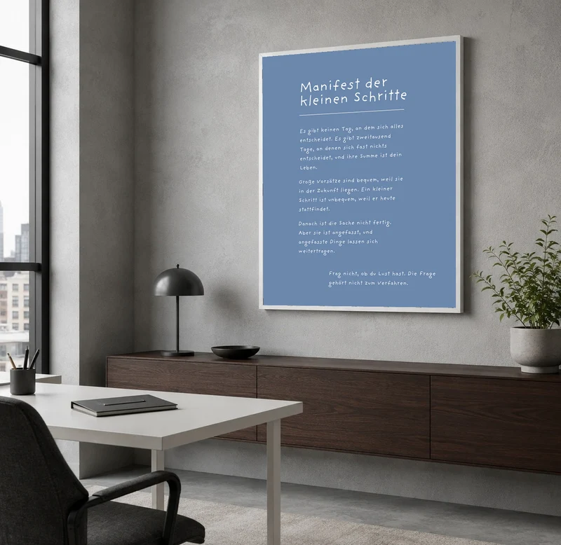 Manifest der kleinen Schritte Poster