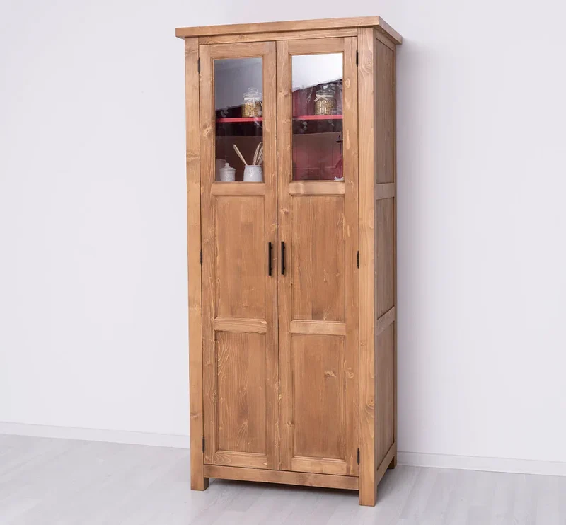 Buffetschrank aus Massivholz | Geschirrschrank- und Gewürzschrank mit Staufächern in den Türen