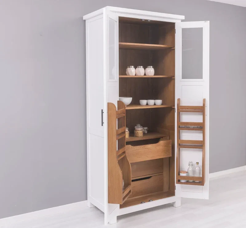 Buffetschrank aus Massivholz | Geschirrschrank- und Gewürzschrank mit Staufächern in den Türen