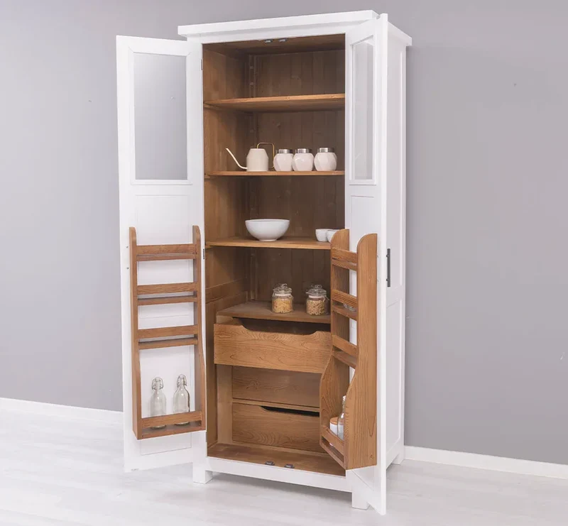 Buffetschrank aus Massivholz | Geschirrschrank- und Gewürzschrank mit Staufächern in den Türen