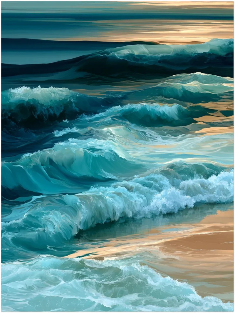 Meereswellen am Sandstrand Poster