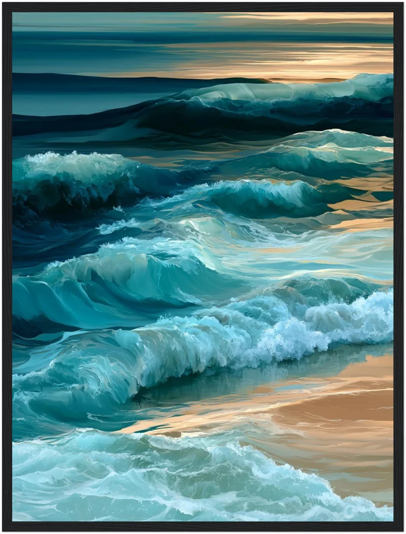 Meereswellen am Sandstrand Poster