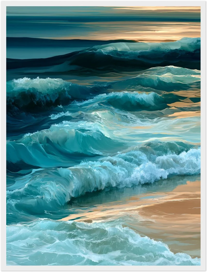 Meereswellen am Sandstrand Poster