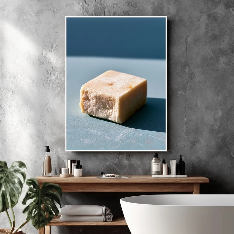 Goldener Seifenwürfel nah Poster