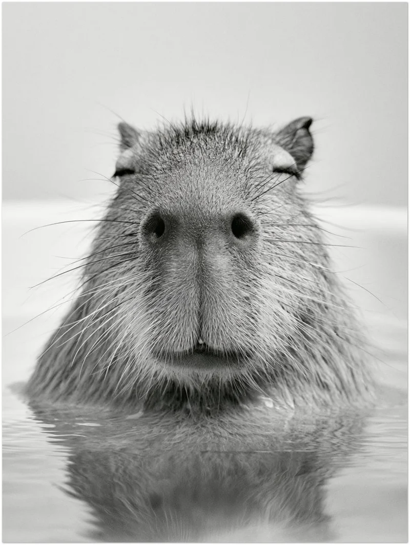 Capybara im Wasser Leinwand