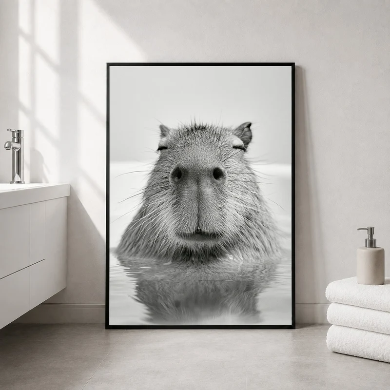 Capybara im Wasser Poster