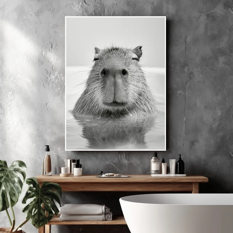 Capybara im Wasser Poster