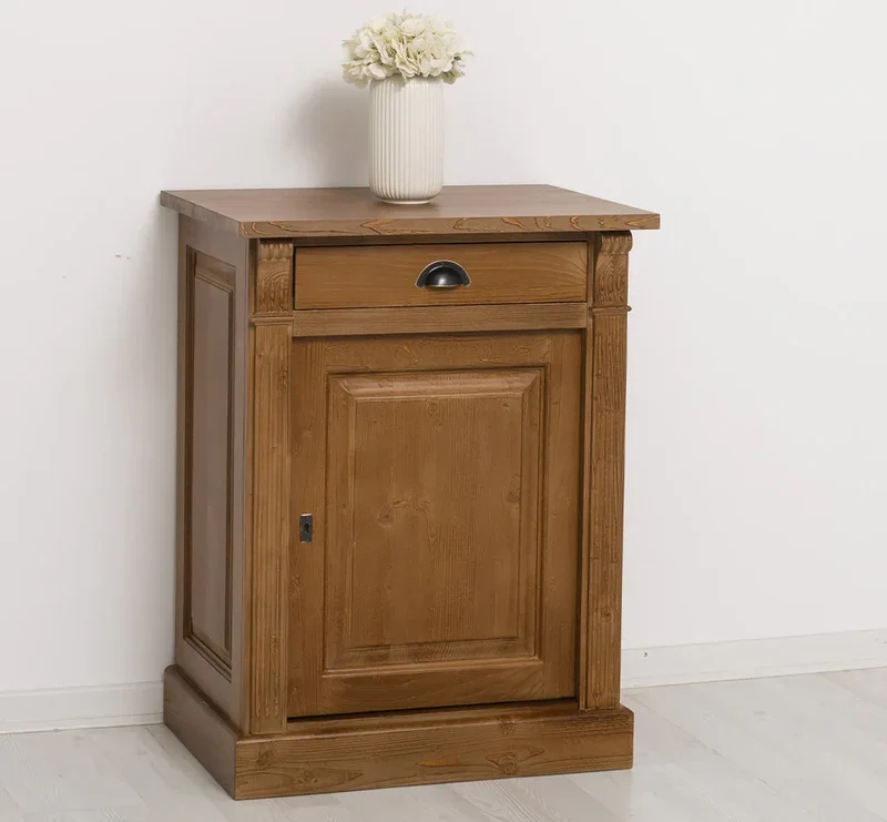 Kleine Kommode aus Massivholz - Nachttisch mit Schublade