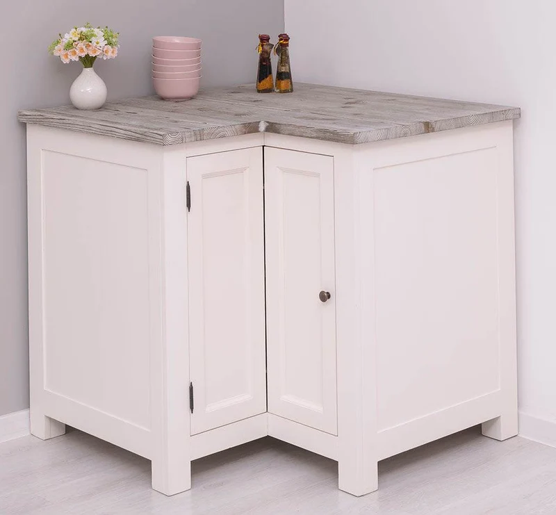 Kücheneckschrank aus Massivholz - Eckschrank mit Rondelloption