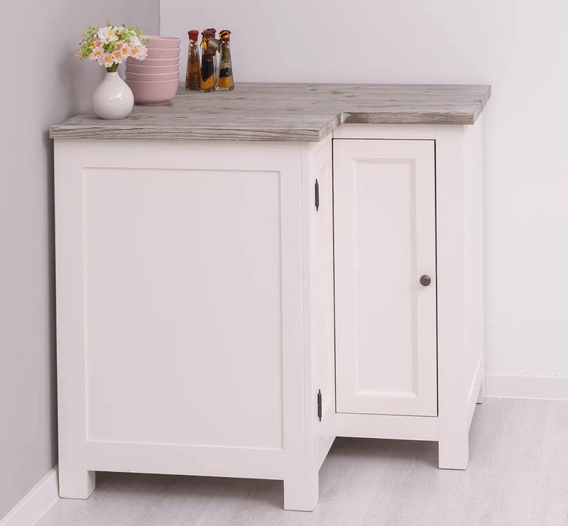 Kücheneckschrank aus Massivholz - Eckschrank mit Rondelloption