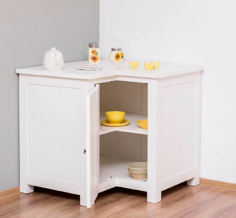 Kücheneckschrank aus Massivholz - Eckschrank mit Rondelloption