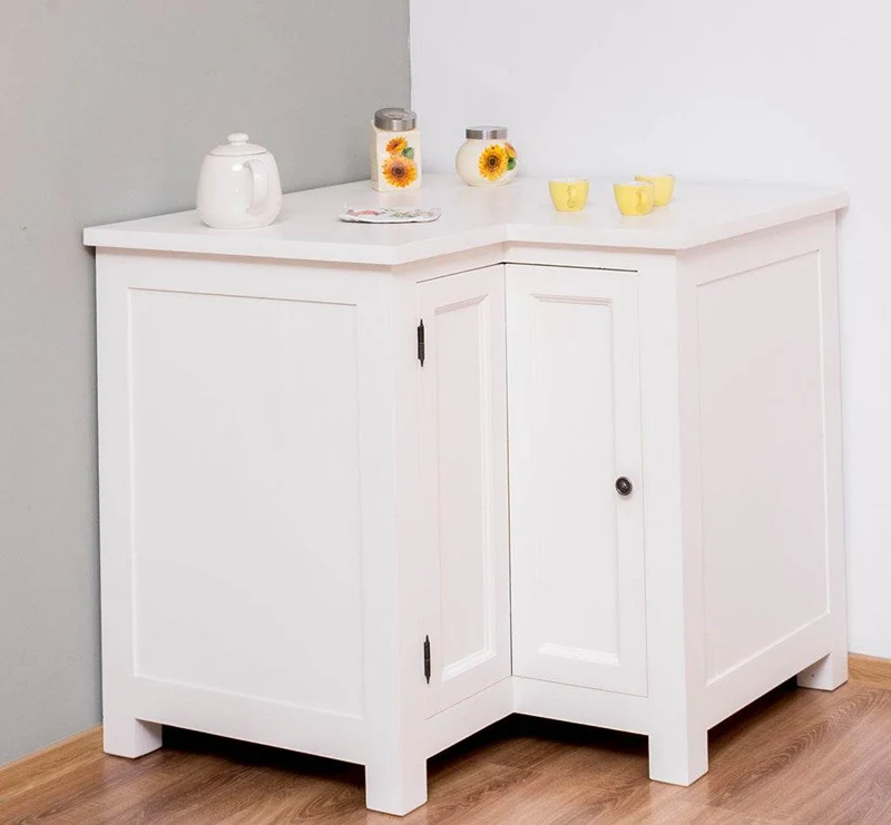Kücheneckschrank aus Massivholz - Eckschrank mit Rondelloption