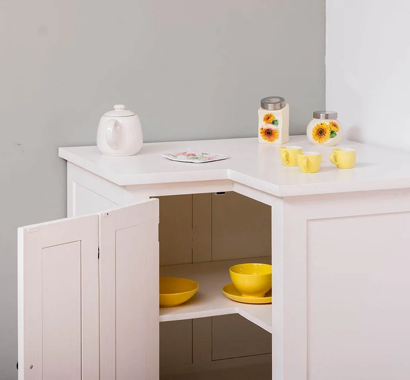 Kücheneckschrank aus Massivholz - Eckschrank mit Rondelloption