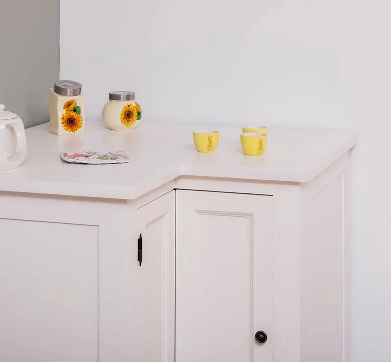 Kücheneckschrank aus Massivholz - Eckschrank mit Rondelloption