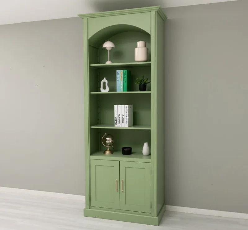 Gewölbter Wohnzimmerschrank aus Massivholz mit zwei Türen - 50 x 250