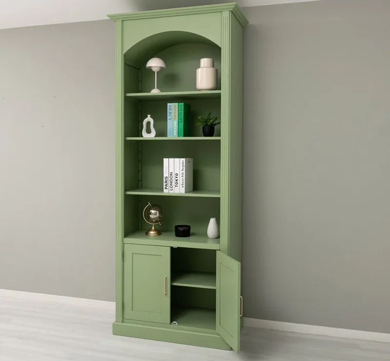 Gewölbter Wohnzimmerschrank aus Massivholz mit zwei Türen - 50 x 250