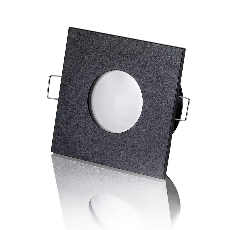 LED Einbaustrahler Flach IP65 - Schwarz Eckig 5W Dimmbar 120° - Fora