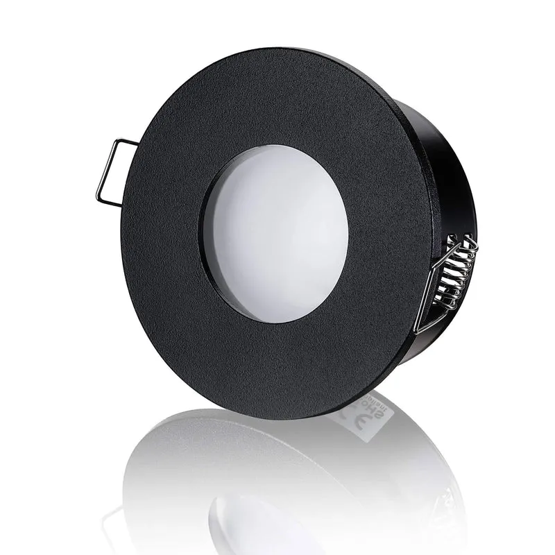 LED Einbaustrahler Flach IP65 - Schwarz Rund 5W Dimmbar 120° - Fora