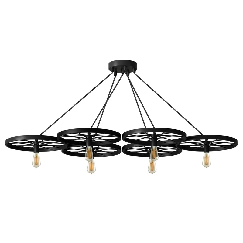 Vintage Deckenpendelleuchte Industrielles Rad Pendel Hängende Retro Lampe ~ 3246