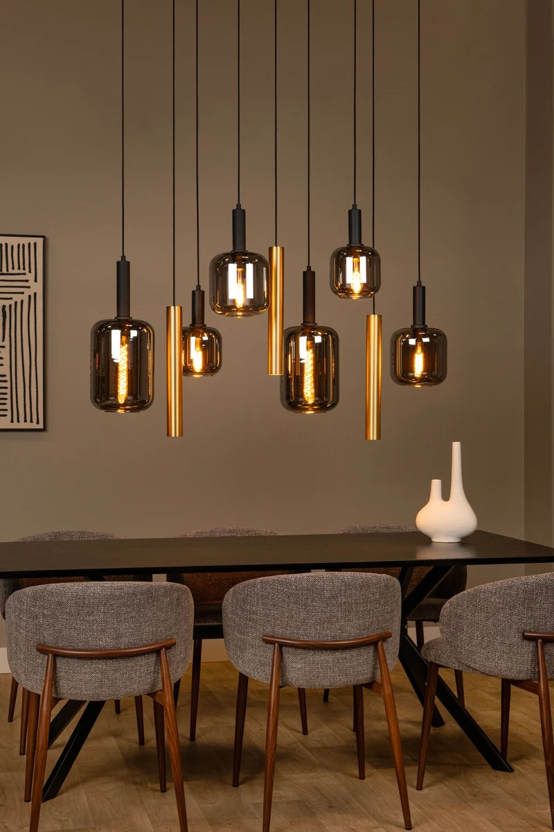 Hängeleuchte Joanet 2-flammig mit Glasschirm oval