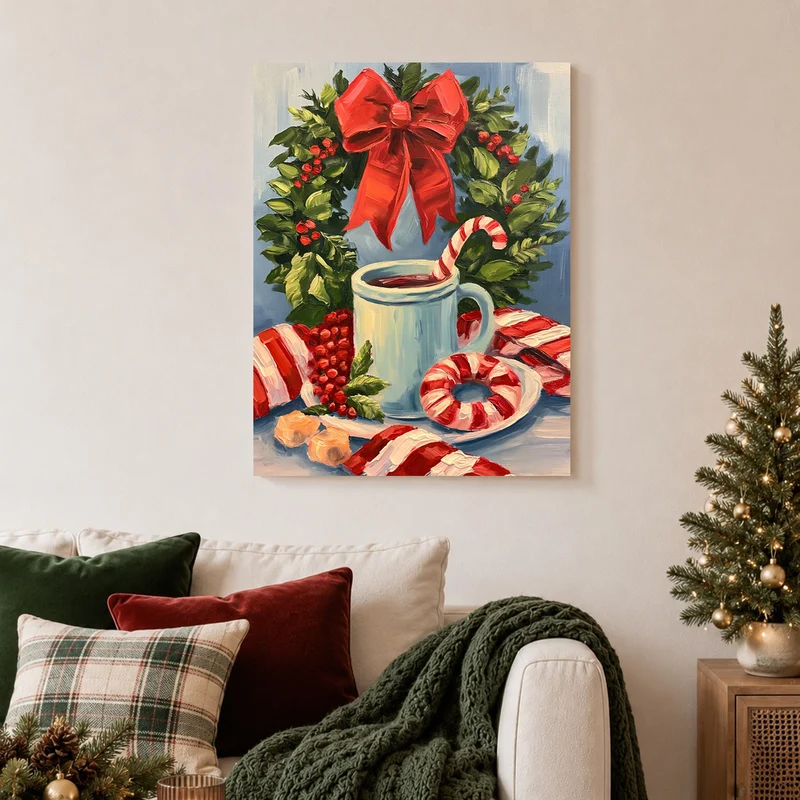 Winterstillleben mit Pfefferminz Poster