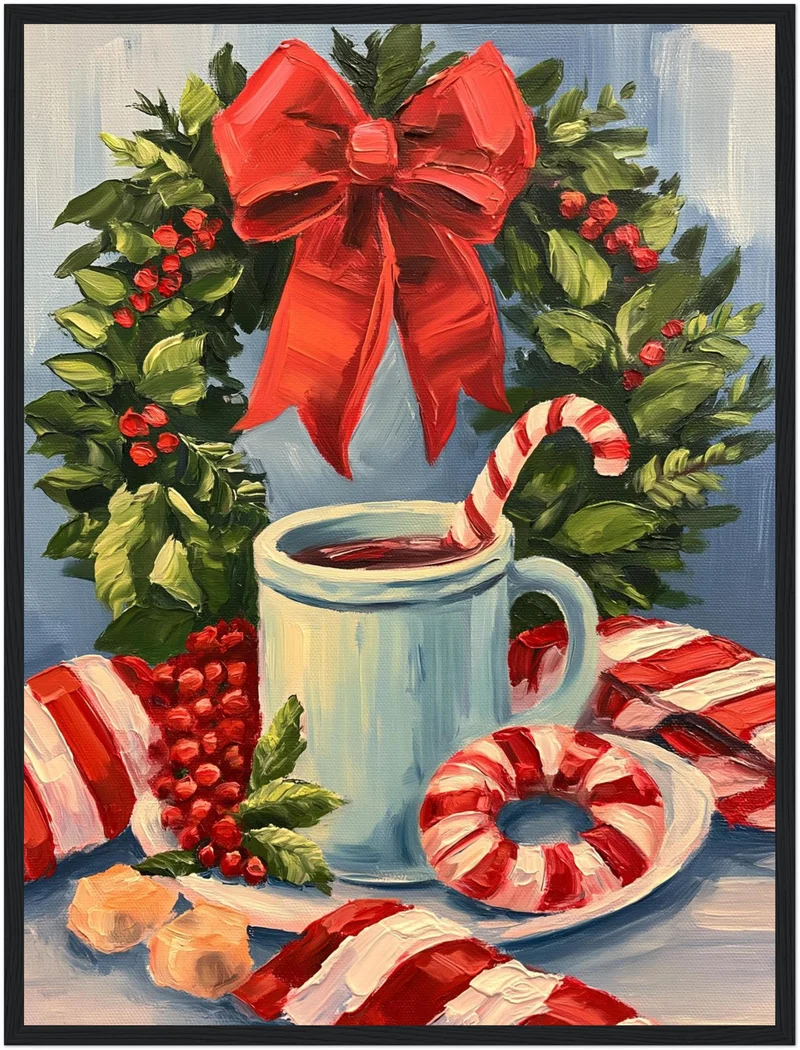 Winterstillleben mit Pfefferminz Poster