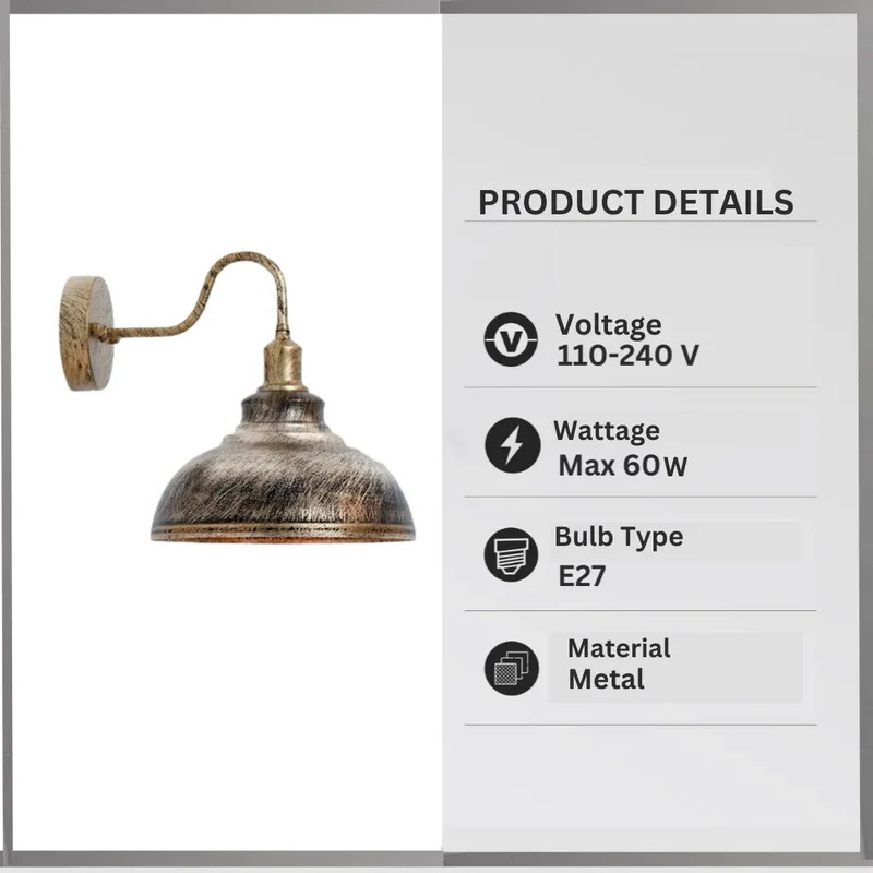 Schwanenhals Wandleuchte Vintage E27 Industrial Wandlampe~3339