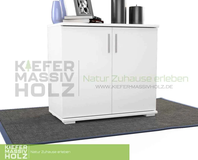 Nobis Kommode Massivholz | Sideboard 2-türig aus 100% Bio Kiefer | 74cm hoch