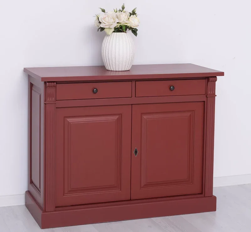 Kommode aus Massivholz | 2-türiger Schrank mit Ornamenten