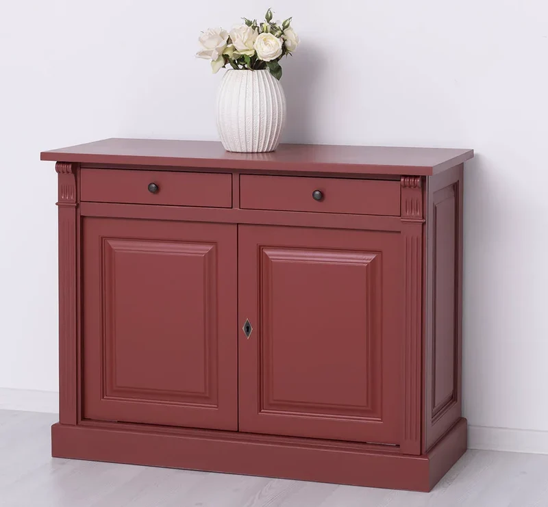 Kommode aus Massivholz | 2-türiger Schrank mit Ornamenten