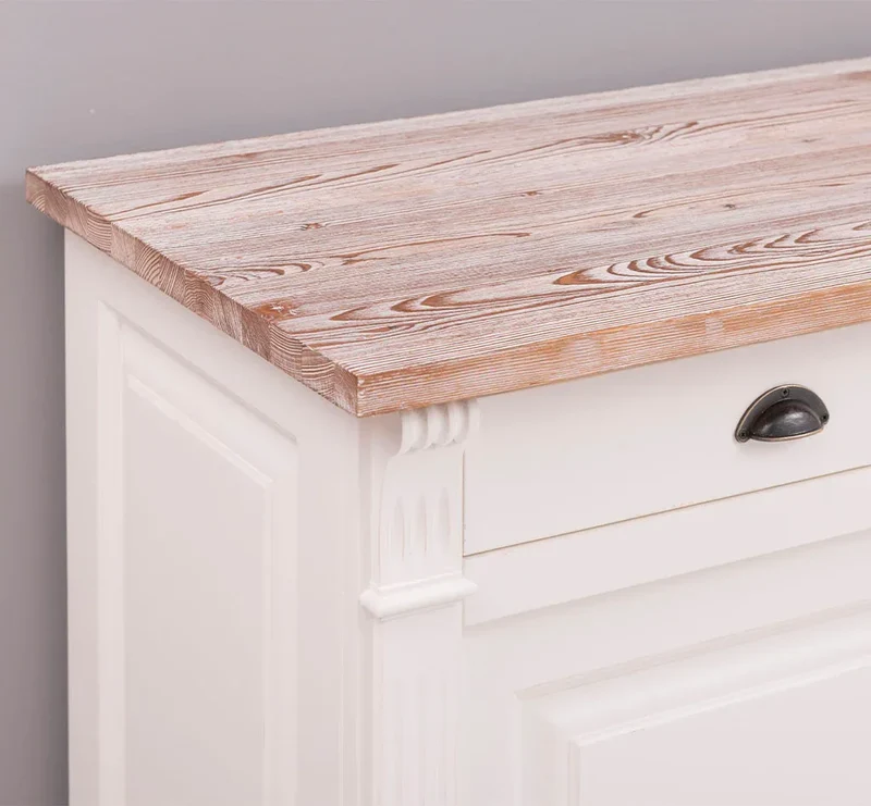 Kommode aus Massivholz | 2-türiger Schrank mit Ornamenten