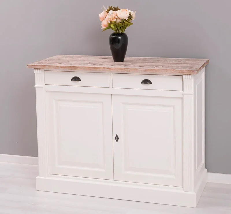 Kommode aus Massivholz | 2-türiger Schrank mit Ornamenten